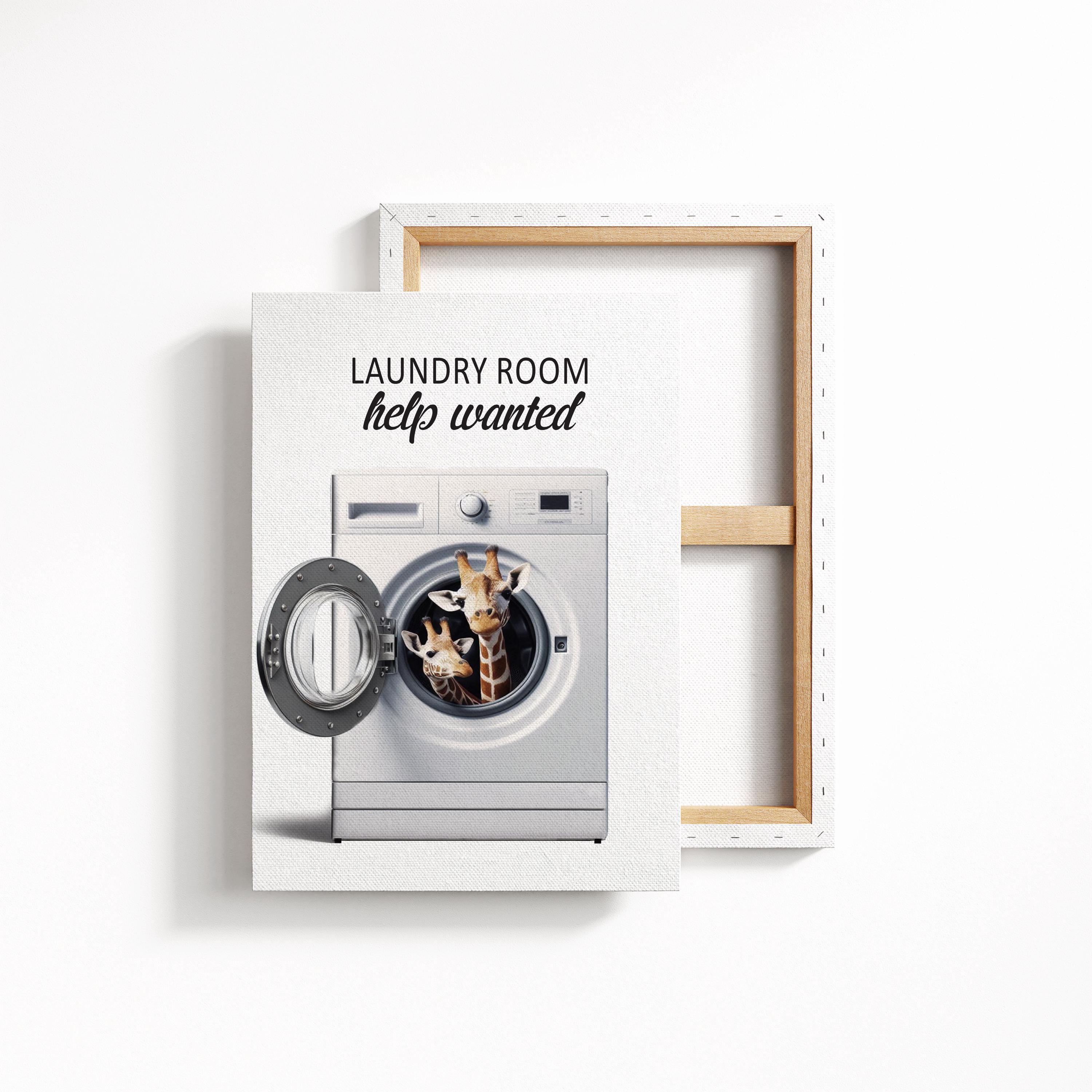 Targa In Latta Vintage 20x30 Cm - The Laundry Room Wash Dry Fold Help Wanted - Decorazione Da Parete Per Casa E Bar - 3