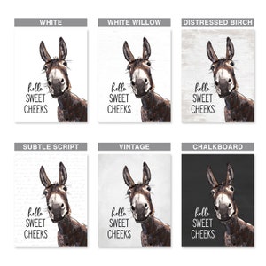 Boerderijdieren badkamerprints | Muurkunst lama, koe, schaap, ezel afbeelding 8