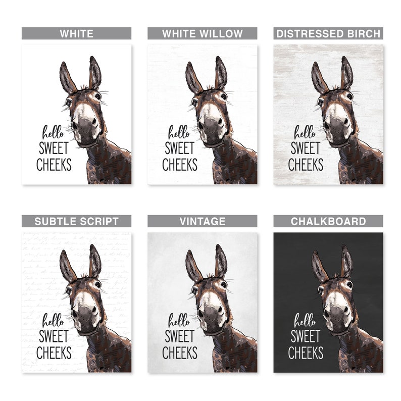 Boerderijdieren badkamerprints | Muurkunst lama, koe, schaap, ezel afbeelding 8