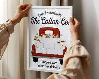 Red Truck Bathroom Wall Art | Floral Cotton Co. Farmhouse Sign