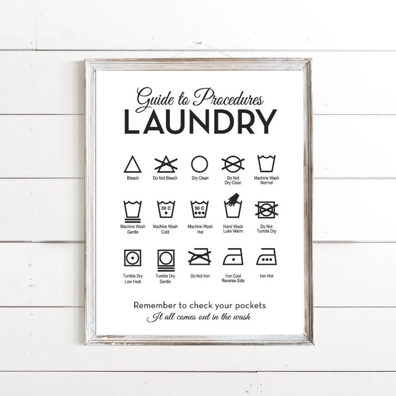 Laundry Cheat Sheet - Etsy