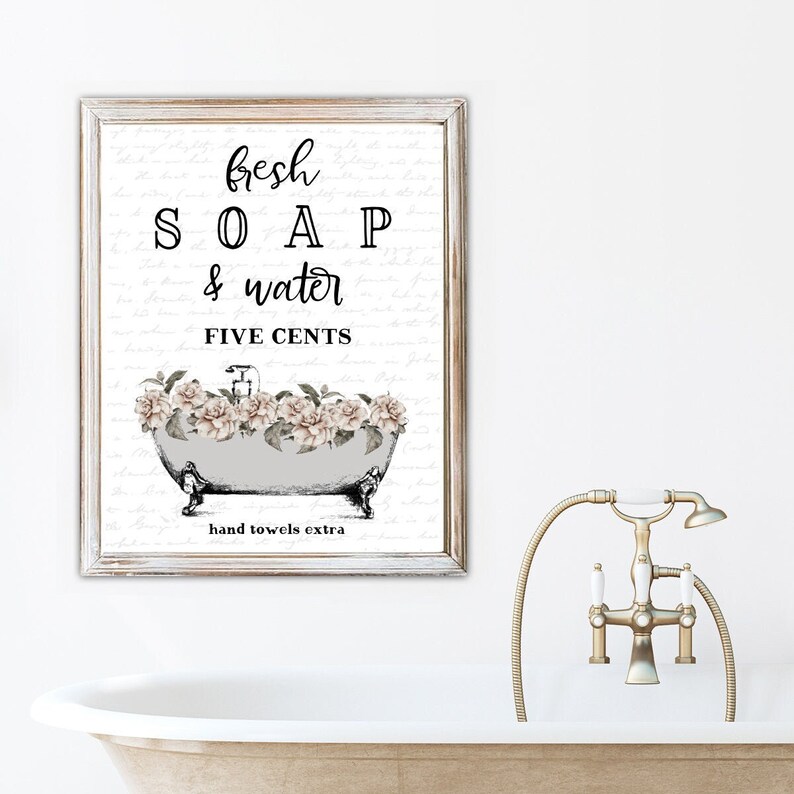 Set of 3 Vintage Dusty Rose Bathroom Wall Art Cotton Co Truck Etsy