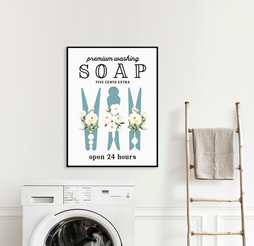 Laundry Room Art: Vintage Floral Clothespins Wall Decor - Etsy