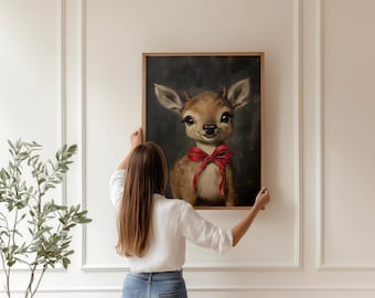 Clarice Rudolph Reindeer Wall Art: Whimsical Christmas Wall Decor