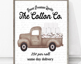 Natural Cotton Co Delivery Limited Supply Bathroom Wall Art Funny Toilet Paper Tan Gold Decor Bath Room | Print, Framed Print or Canvas Sign