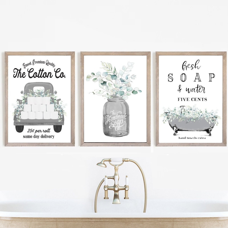 Farmhouse Bathroom Art - Etsy