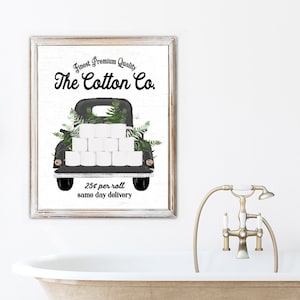 Set of 3 Black & Greenery Bathroom - Lettered & Lined