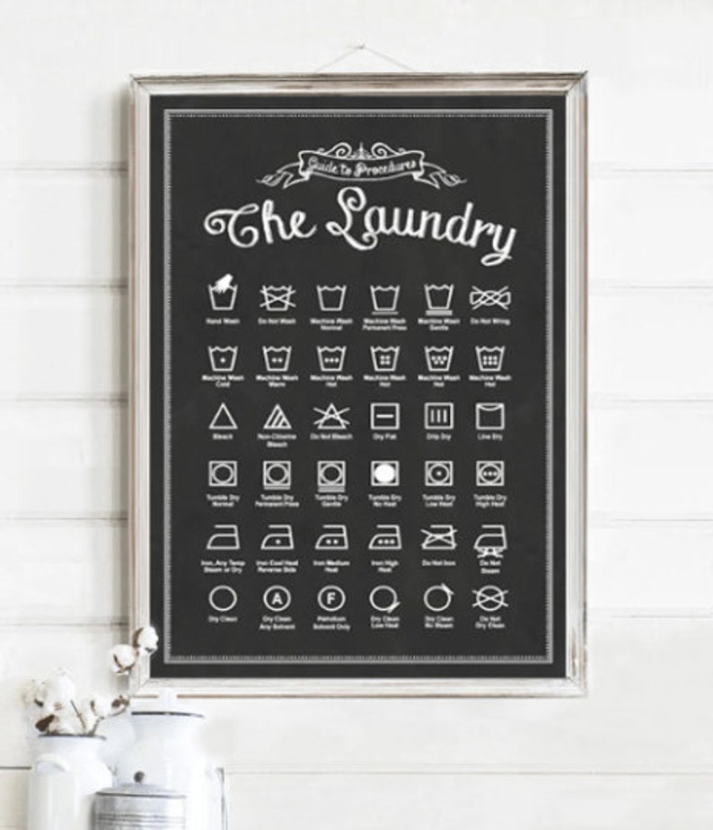 Laundry Symbols Vintage Custom Laundry Wall Art Laundry Wall - Etsy