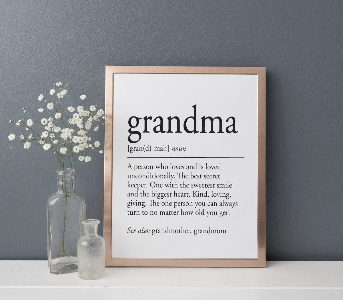 Grandma Definition Wall Art Gift for Grandmother