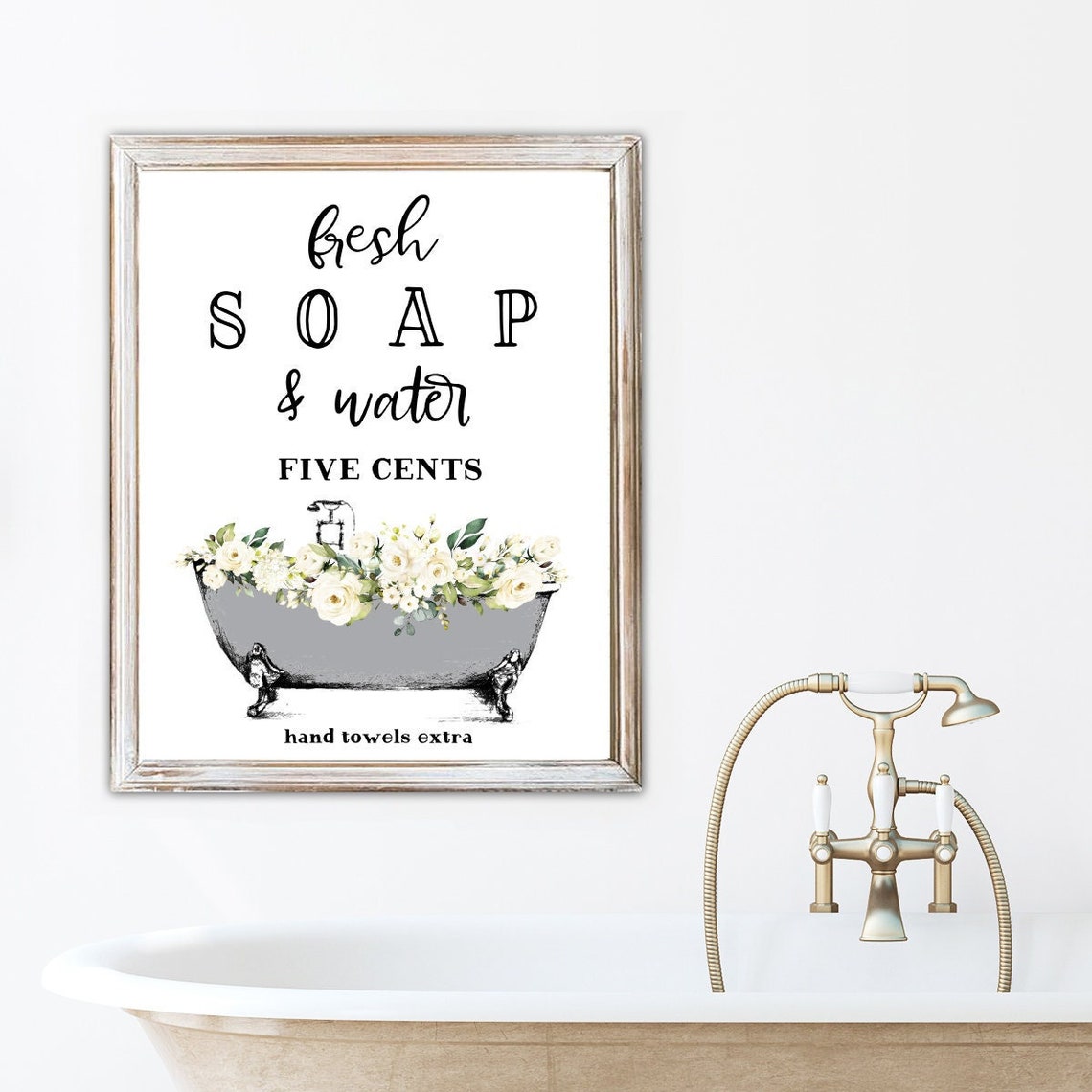 Set of 3 Gray Bathroom Wall Art Cotton Co Truck Custom Etsy