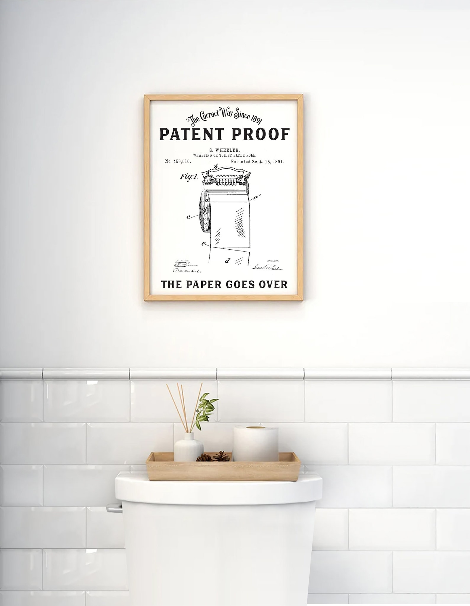 Funny Toilet Paper Patent Wall Art, Bathroom Humor: Print, Framed Print ...