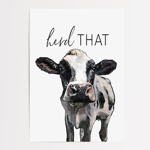 Examples of paper print Set of 4 Custom Bathroom Art: Llama, Cow, Sheep & Donkey | Lettered & Lined
