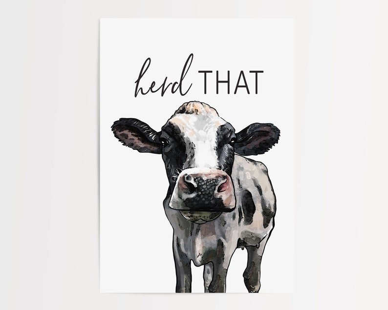 Examples of paper print Set of 4 Custom Bathroom Art: Llama, Cow, Sheep & Donkey | Lettered & Lined