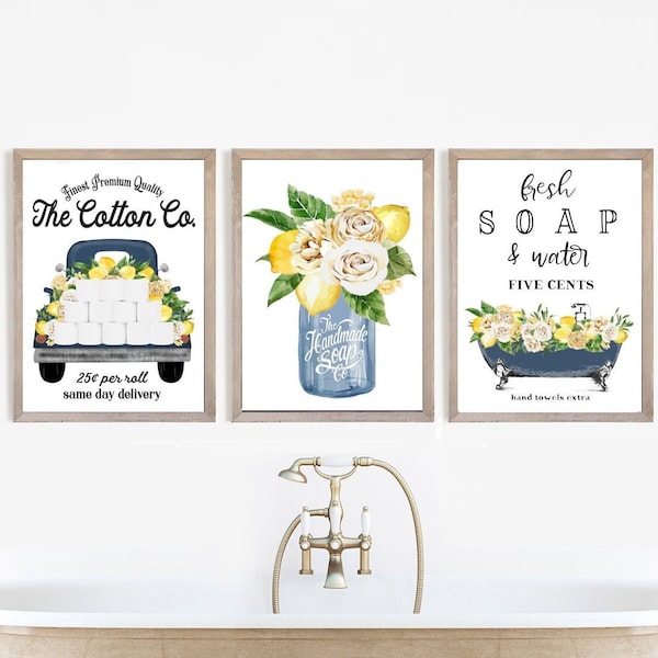 Navy Bathroom Decor Etsy