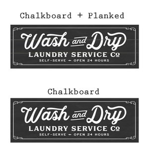 Wash and Dry Laundry Service Co Sign - Lettered & Lined