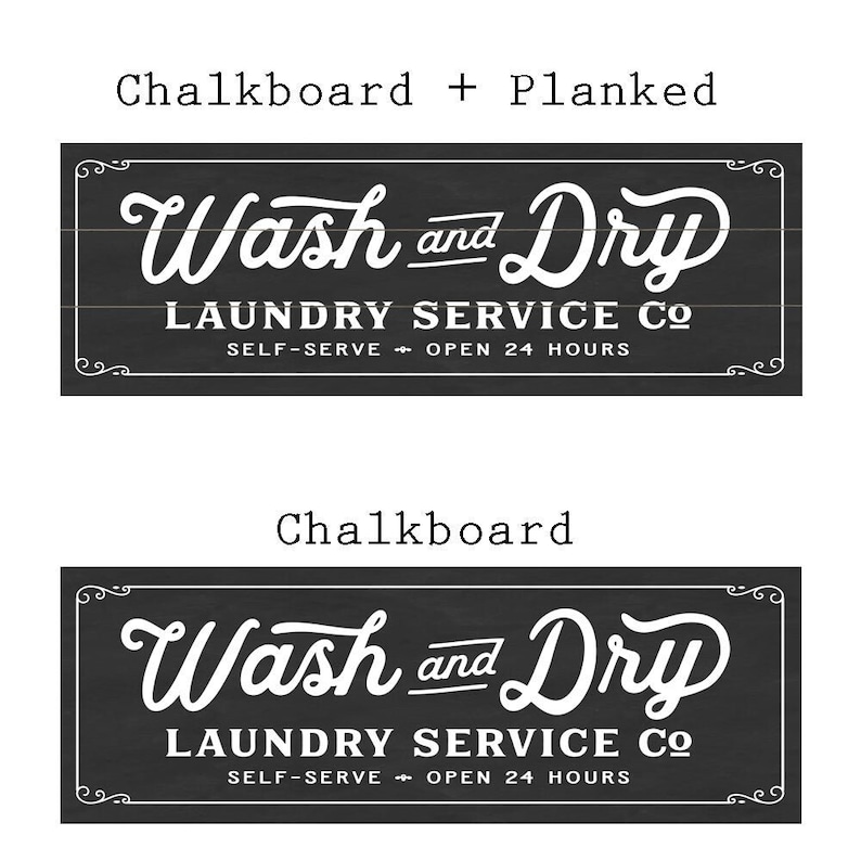 Wash and Dry Laundry Service Co Sign - Lettered & Lined