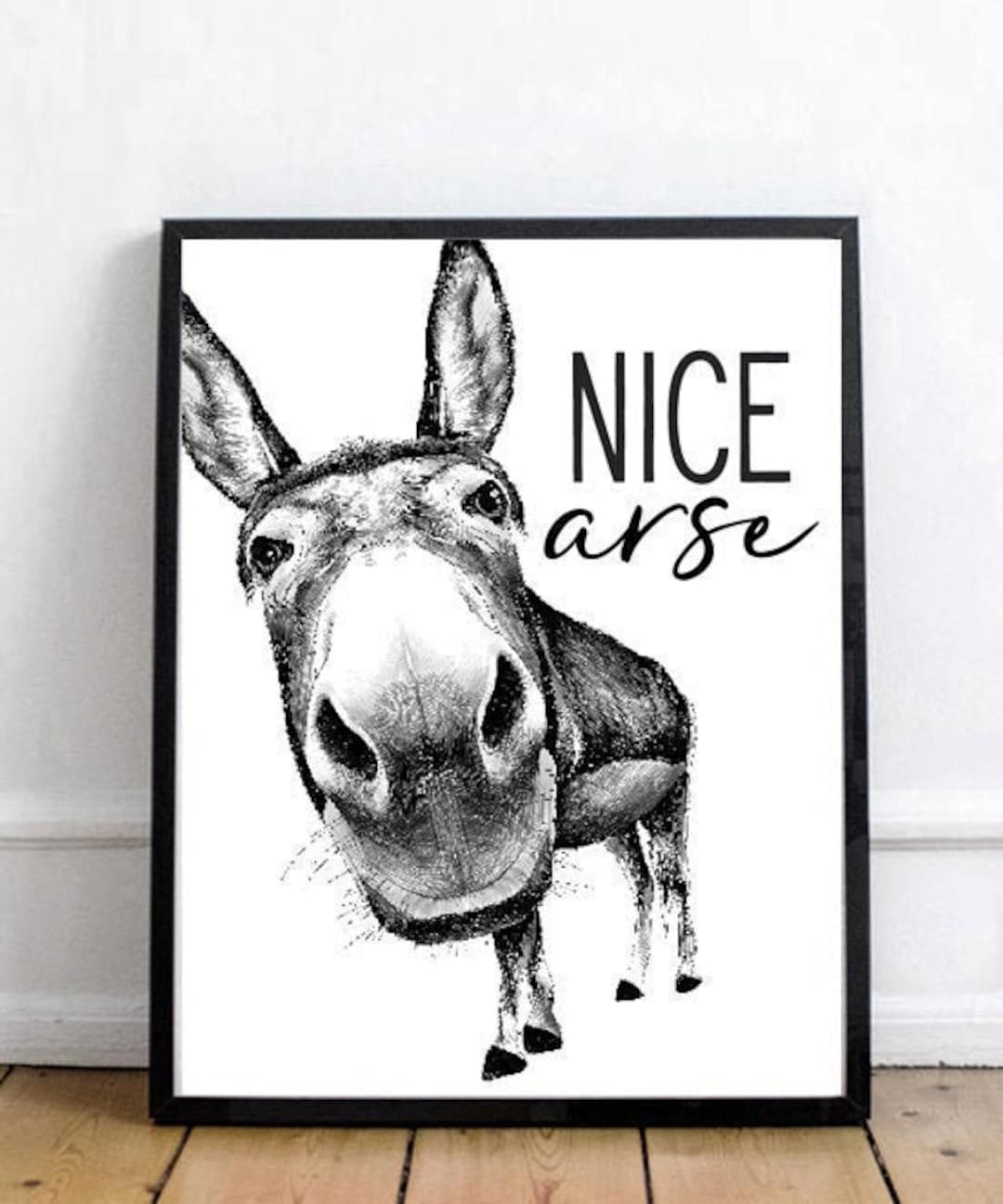 Nice Arse Donkey Body Bathroom Wall Art Decor, Funny Farmhouse Nice Ass