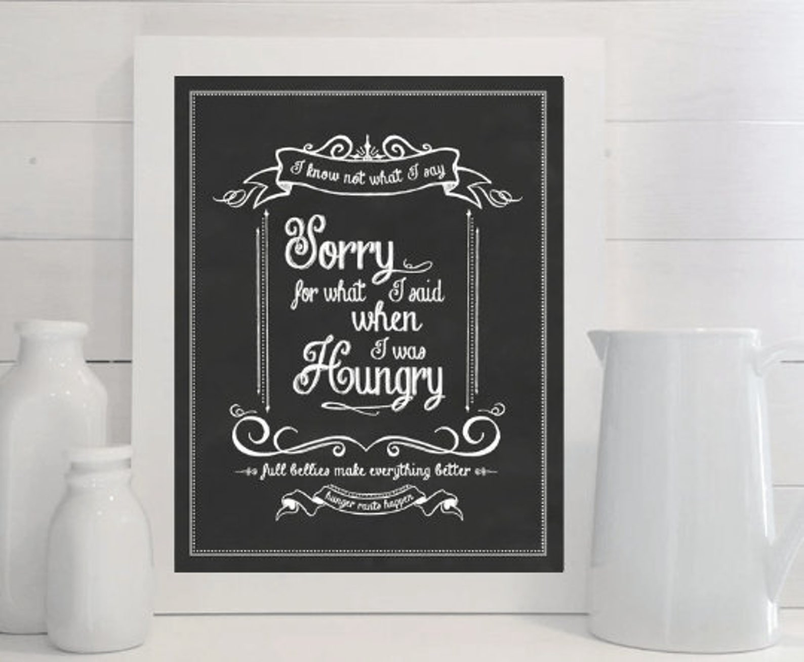 Sorry For What I Said When I Was Hungry Kitchen Wall Art Etsy