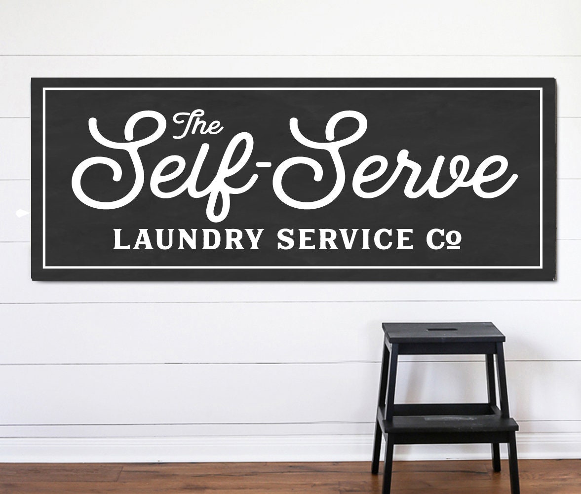 The Self-serve Laundry Service Co Wood or Canvas Sign Room - Etsy