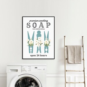 Set of 3 Blue Laundry Wall Art: Laundry Co Laundry Wall - Etsy