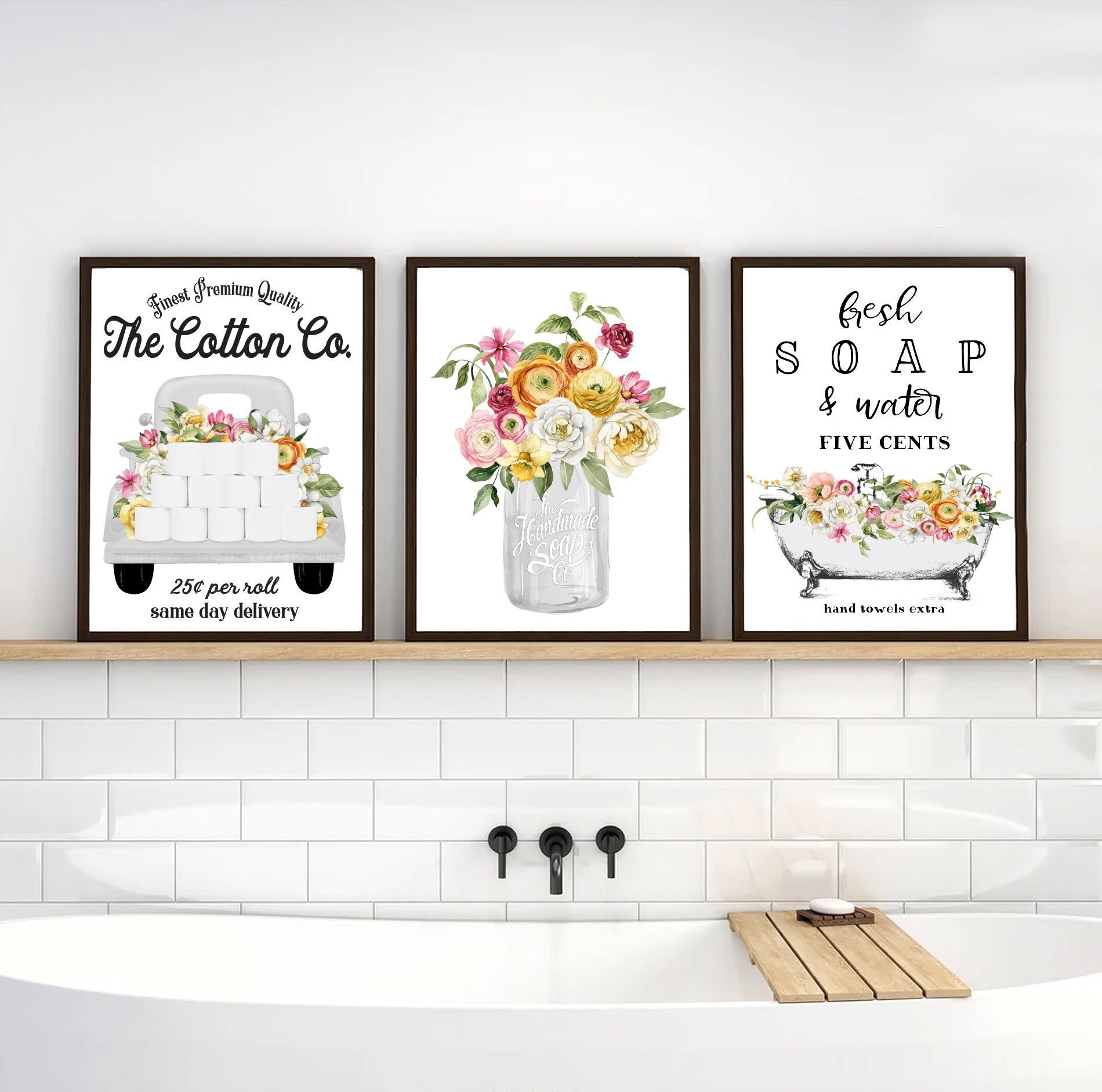 1 pz. Decorazione per la stanza senza cornice Grande quadro su tela Arredamento per soggiorno Oro decorazione da parete Immagine a linea Fiori bianchi decorazione moderna per parete da bagno camera da