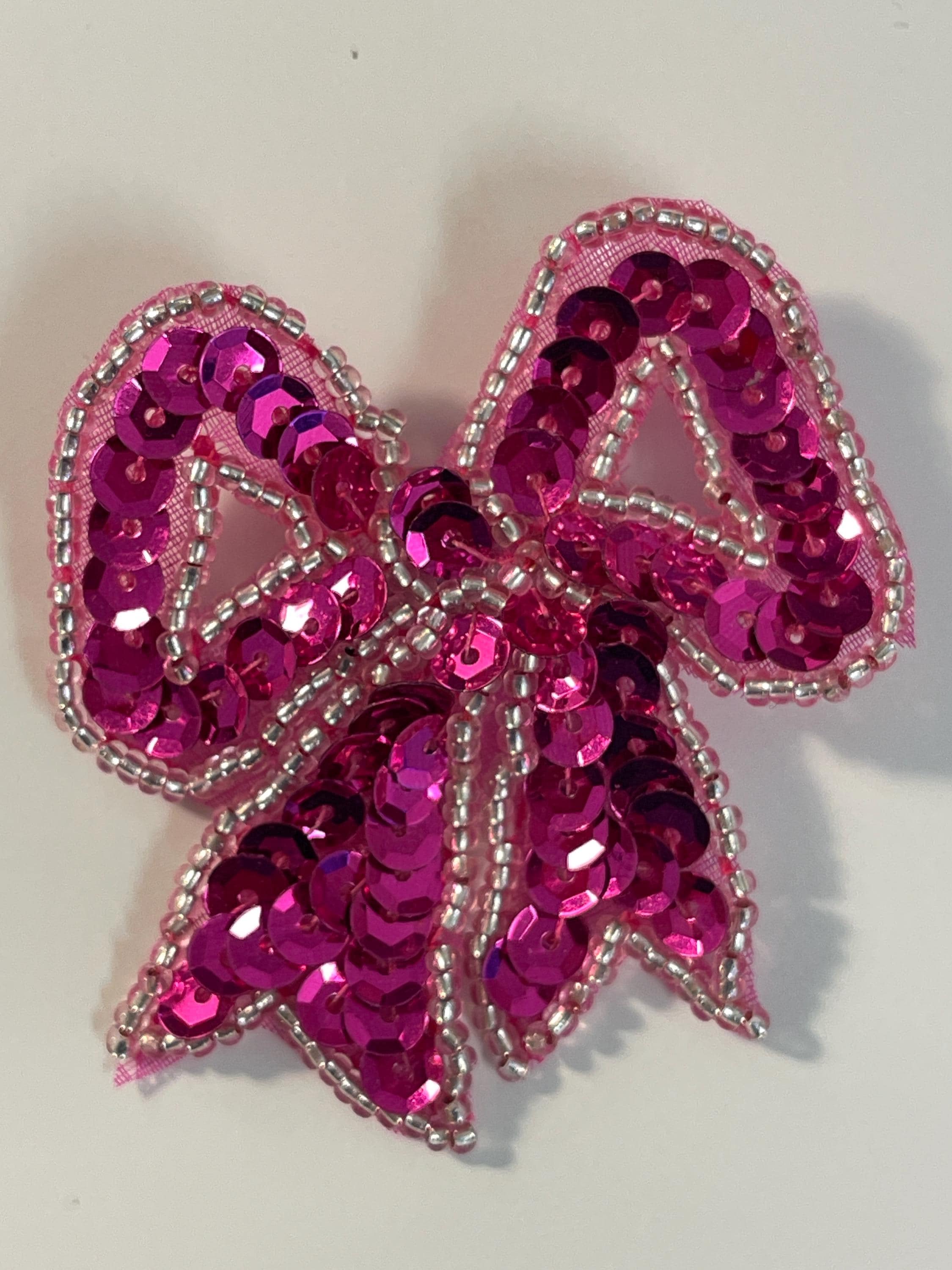 Pink Bow Sequin Patch Sweatshirt- Pink main image 1