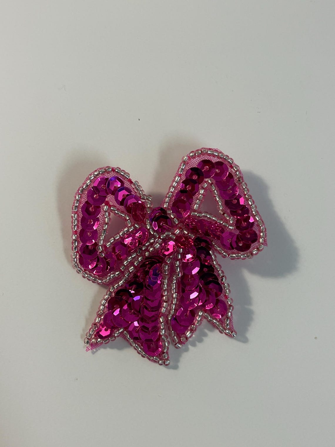 Pink Bow Sequin Patch Sweatshirt- Pink