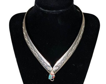 David Tune Sterling Silver Inlaid Choker