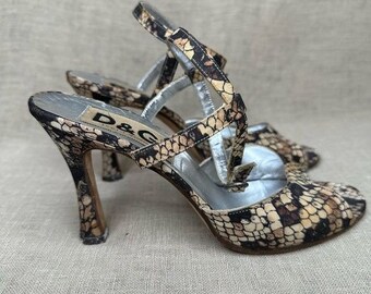 VTG Dolce & Gabbana Reptile Print Sandals