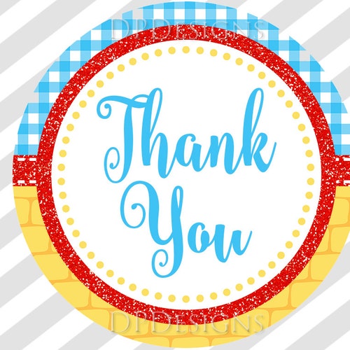 Wizard of Oz Thank You Tags - Instant Download