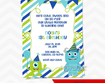 Monsters Inc 1St Birthday Invitations 6