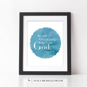 ESV | Psalm 46:10 afdrukbare bijbelvers kunst | Wees stil | Schrift kunst aan de muur afdrukbaar christelijk woondecoratie | Directe digitale download