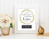 CUSTOM Joshua 24:15 Personalized Christian Home Decor Printable Bible Scripture Wall Art | STYLE 1003 | Digital Printable Wall Art