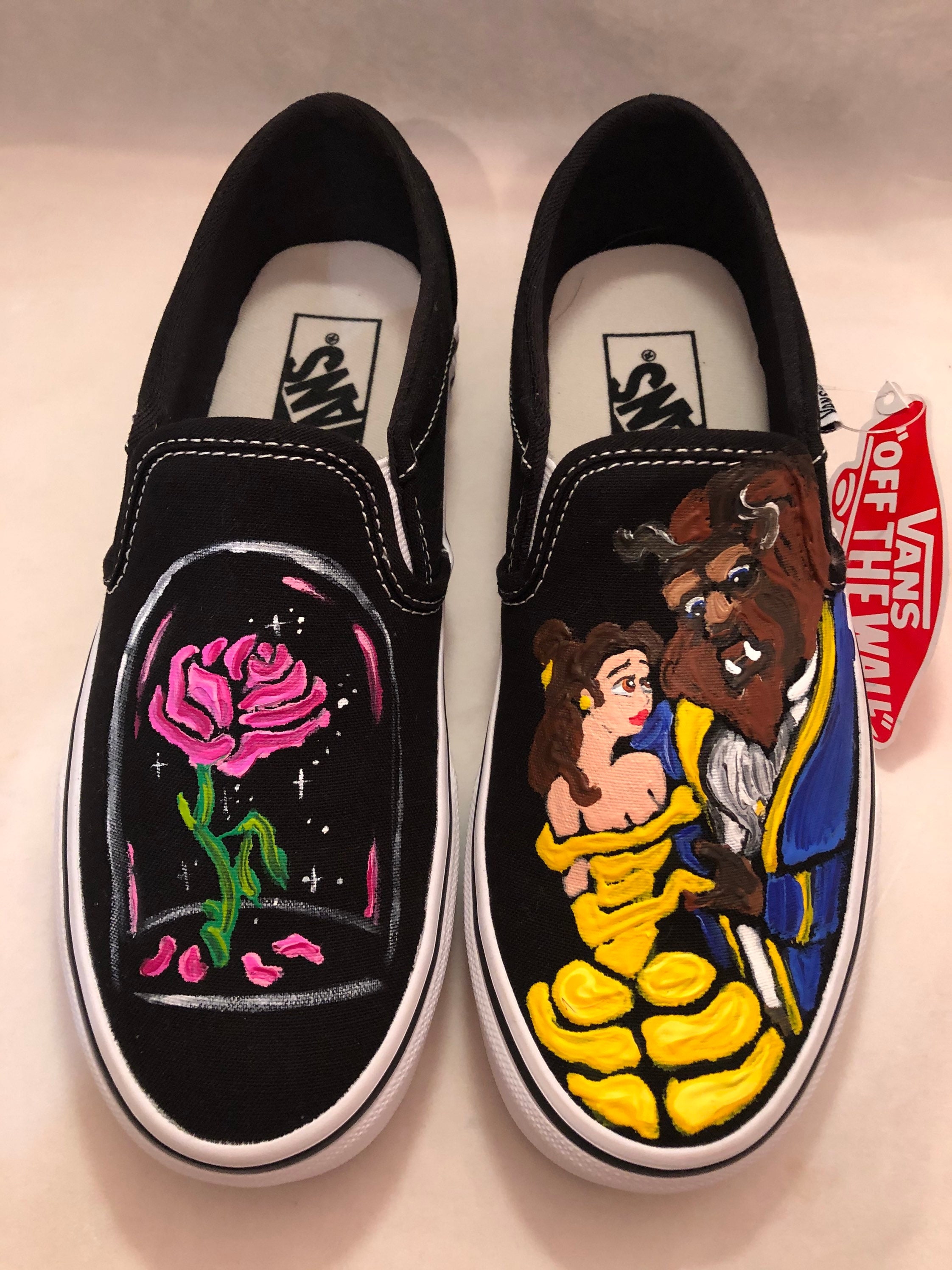 provincie plank het dossier Beauty and the Beast Disney Shoes Hand Painted Shoes Hand - Etsy Norway