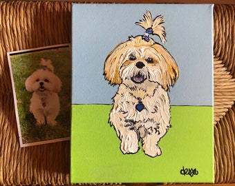 Custom Pet Portrait Hand painted from your Own Photo Pet Portrait Painting Custom Dog or Cat Portrait Pet Memorial Dog Painting Original