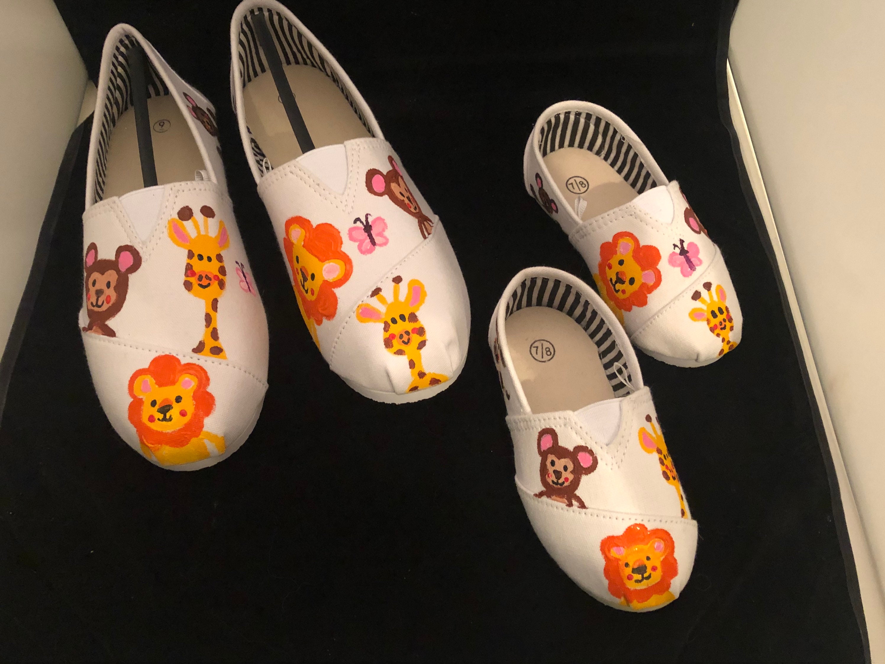 Zoo Hand Painted zoo Shoes Safari animals Toddler kid Etsy