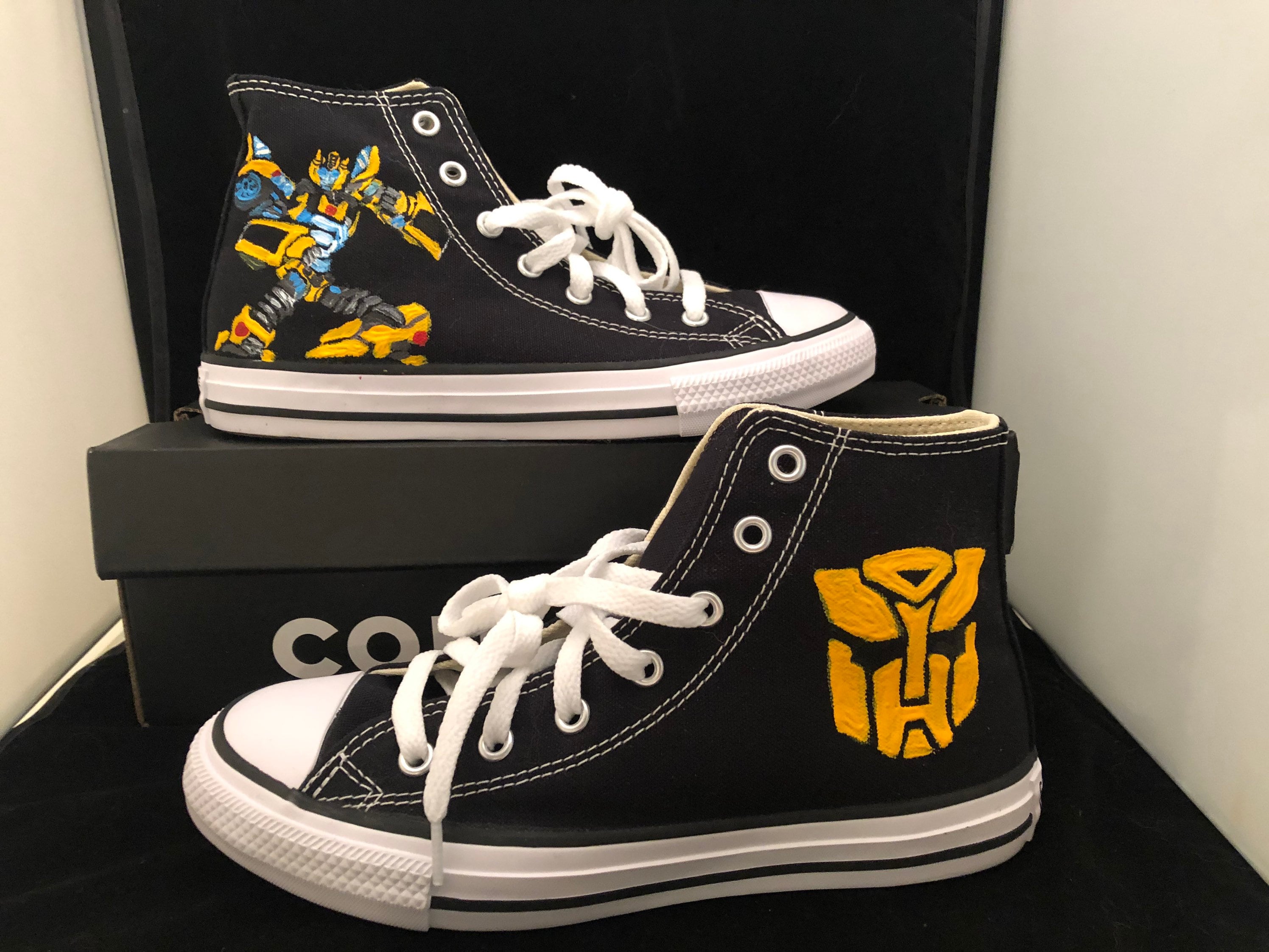 Transformers Shoes Bumblebee Transformer Painted Shoes Custom - Etsy