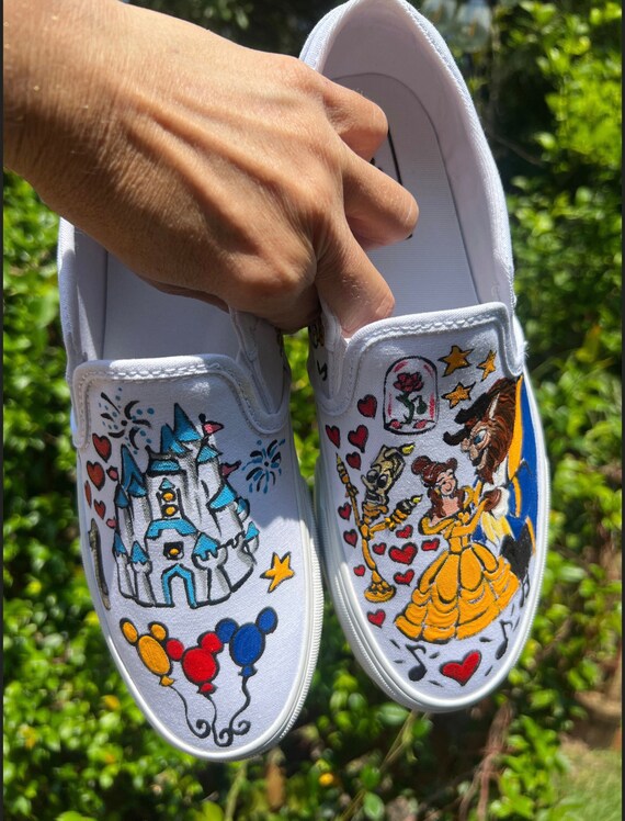 Disney Parks Shoes Disney Sketch Designs Mickey Minnie Mouse Shoes Cinderella Castle Elsa Winnie the Pooh Star Wars Little Mermaid Shoes Etsy
