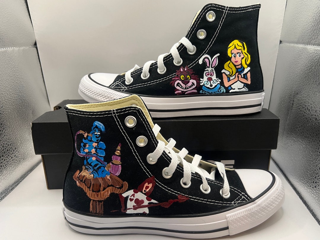 Alice in Wonderland Disney Shoes Hand Painted Shoes Custom - Etsy