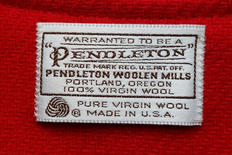 seventies Pendleton red wool fitted blazer suit coat vintage jacket