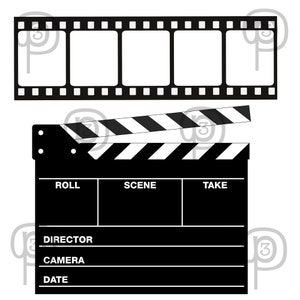Clapboard and Film Strip Digital Files