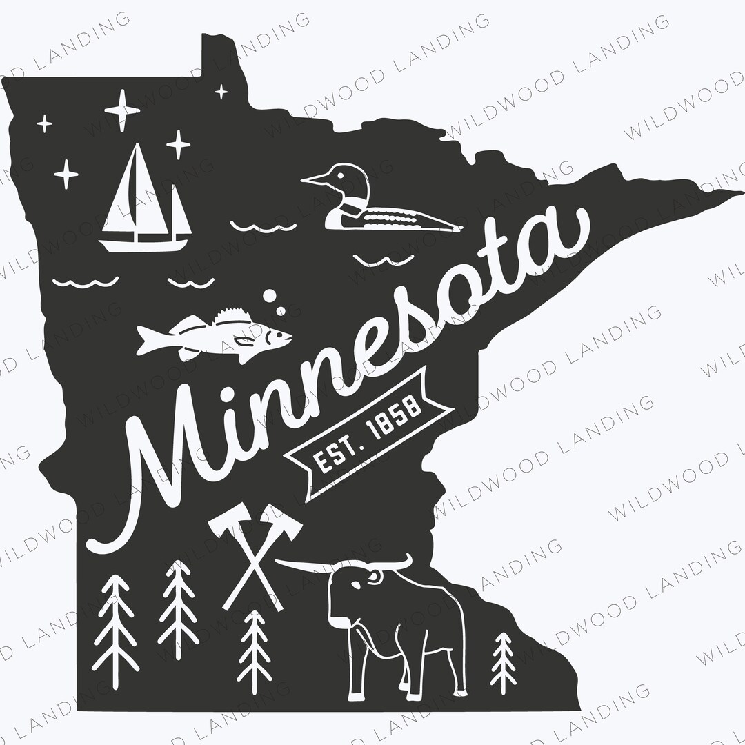 Minnesota Icon Pattern Minnesota State Icon - Etsy
