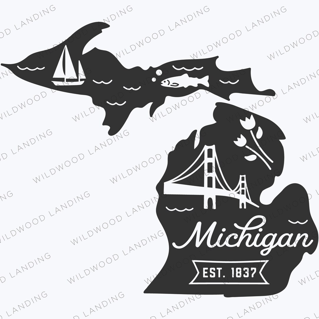 Michigan Icon Set Michigan State Icon - Etsy