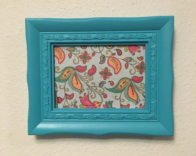 Picture Frame Upcycled Handpainted Blue 5x7 Photo Frame Etsy