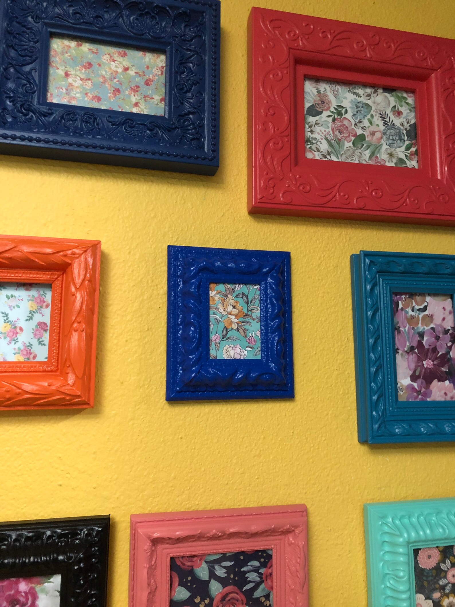 Picture Frame Upcycled Handpainted Blue 3x4 Photo Frame Etsy