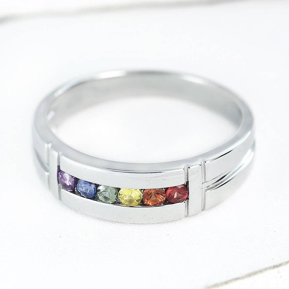 Gay Engagement Ring in 14K Gold Natural Sapphire Ring Unique Etsy