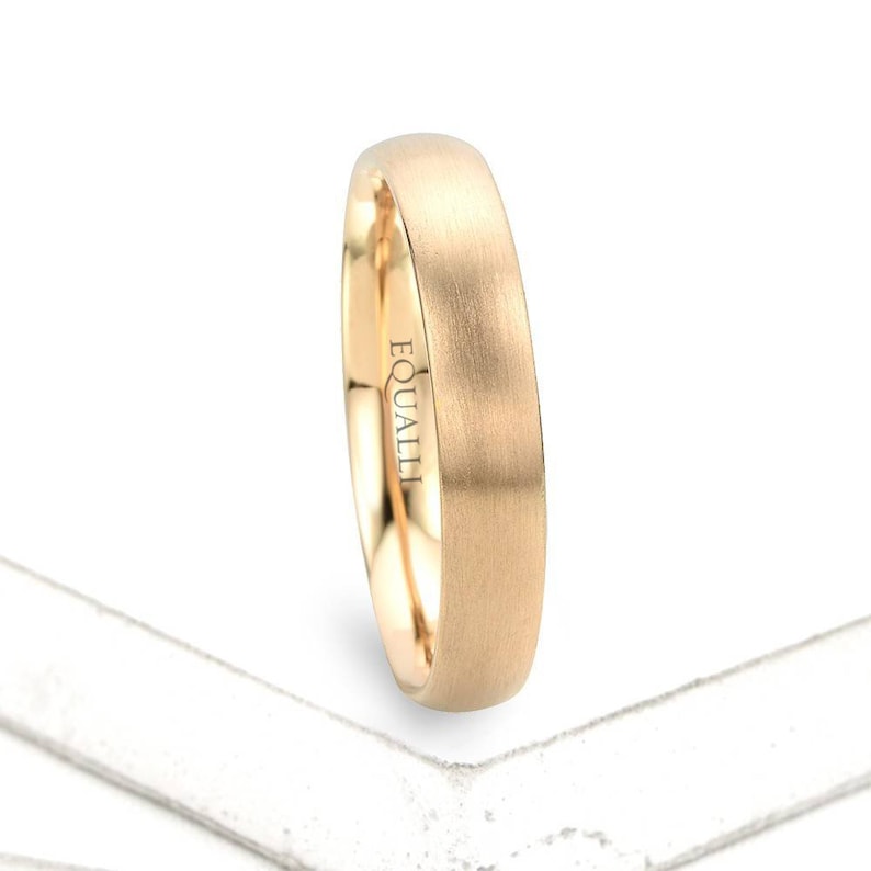 Unisex His and Her Promise Rings 14K Satin Finish Gold Etsy