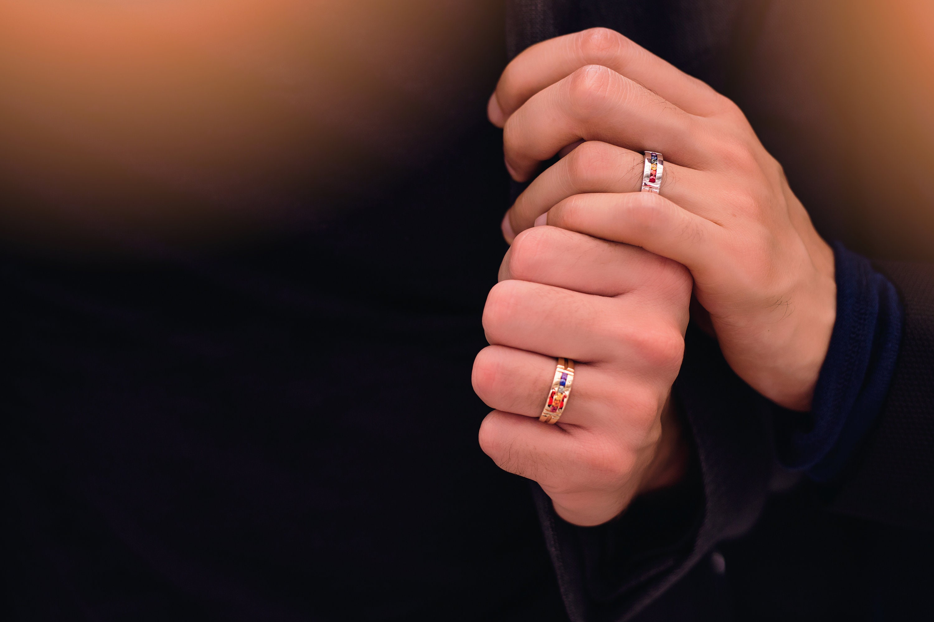 Gay Engagement Ring in 14K Gold Natural Sapphire Ring Unique Etsy