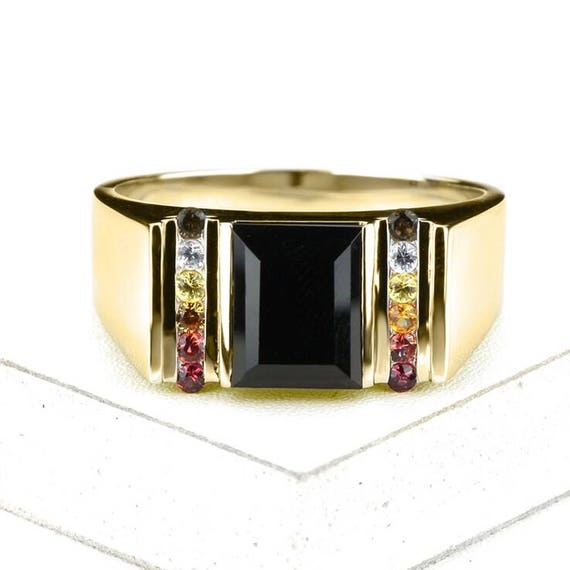 Mens Black Onyx Rings 14k Gold Relationship Ring Gifts For Etsy Mens Black Onyx Rings 14k Gold Relationship Ring Gifts For Etsy