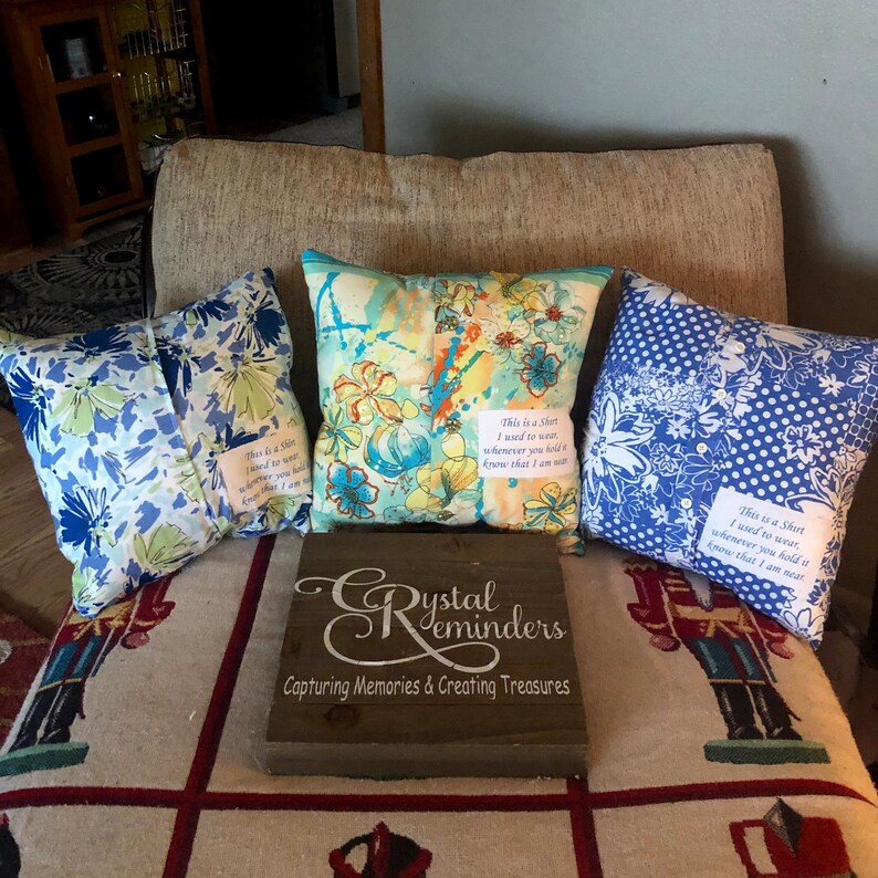 Memory Pillow Made From Tshirt Keepsake Pillows Shirt Etsy
